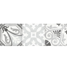 Настенная плитка Alma Ceramica TWA11COR017 Costa Rica 60x20 белая / серая матовая с орнаментом / пэчворк