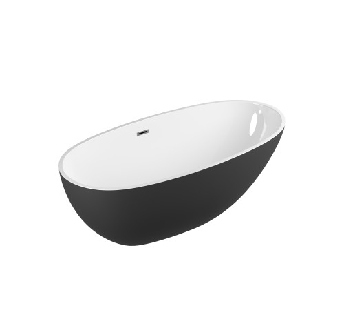 Ванна отдельностоящая Grossman Fly GR-1104MB (170х75х58) цвет черный/белый матовый
