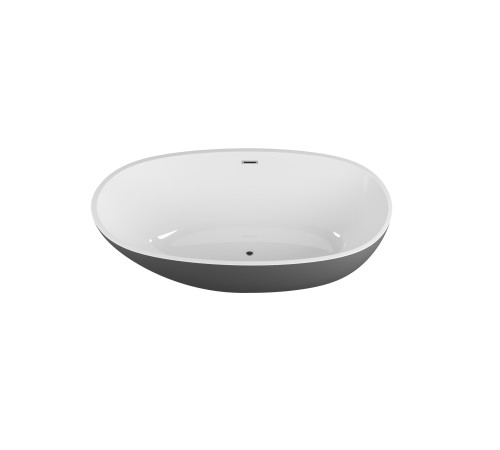Ванна отдельностоящая Grossman Fly GR-1104MB (170х75х58) цвет черный/белый матовый