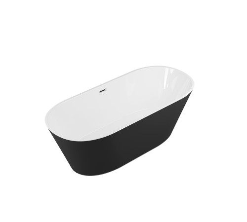 Ванна отдельностоящая Grossman Forta GR-1503MB (170х75х58) цвет черный/белый матовый
