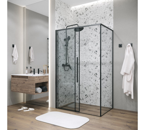 Боковая стенка Grossman Galaxy 200.K33.01.80.21.00 (80х195) черный матовый,стекло прозрачное