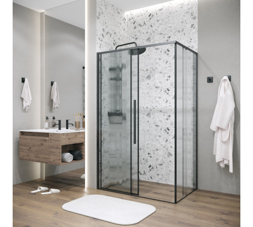 Боковая стенка Grossman Galaxy 200.K33.01.100.21.02 (100х195) черный матовый,стекло шиншилла