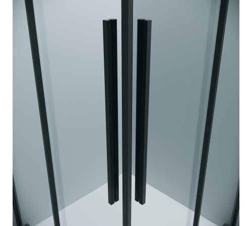 1/2 душевого ограждения Grossman Galaxy 1/2.K33.01.10.21.00 (100*195) черный матовый,стекло прозрачное