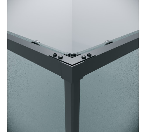 1/2 душевого ограждения Grossman Galaxy 1/2.K33.01.10L.21.02 (100*195) черный матовый, стекло шиншилла