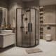 Душевое ограждение Grossman Cosmo 301.K33.02.1010.21.00 (100х100х195) четверть круга,раздвижная,черный матовый,стекло прозрачное