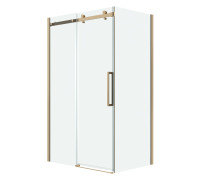 Душевое ограждение Grossman Classic 100.K33.04.100.32.00-200.K33.04.100.32.00 (100х100х195) раздвижная,золото сатин,стекло прозрачное