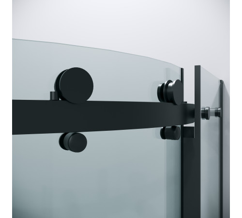 Душевое ограждение Grossman Classic 301.K33.04.1010.21.00 (100х100х195) четверть круга,раздвижная,черный матовый,стекло прозрачное