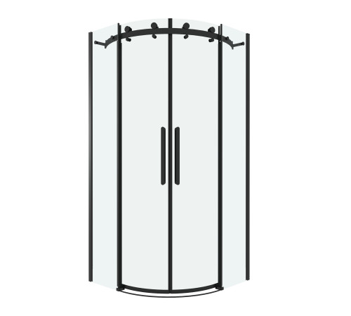 Душевое ограждение Grossman Classic 301.K33.04.1010.21.00 (100х100х195) четверть круга,раздвижная,черный матовый,стекло прозрачное