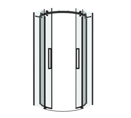 Душевое ограждение Grossman Classic 301.K33.04.1010.21.00 (100х100х195) четверть круга,раздвижная,черный матовый,стекло прозрачное