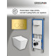 Комплект 3 в 1: Grossman инсталляция 900.K31.01.000+клавиша 700.K31.01.300.300 золото глянцевый+унитаз GR-4414S
