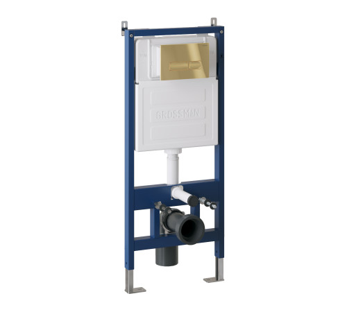 Комплект 3 в 1: Grossman инсталляция 900.K31.01.000+клавиша 700.K31.03.300.300 золото глянцевый+унитаз GR-4478S