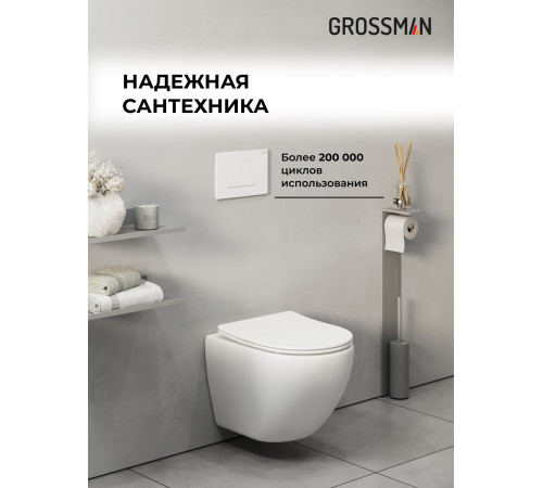 Комплект 2 в 1: Grossman инсталляция Classic 900.K31.01.000+клавиша смыва 700.K31.04.01M.01M белый матовый