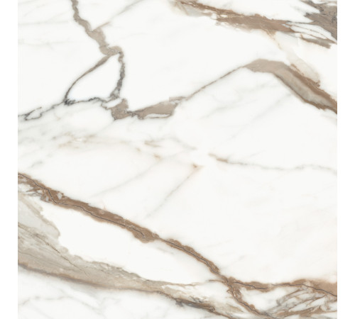 Керамогранит New Trend D60209M Calacatta Premium 60x60 белый / коричневый матовый / карвинг под мрамор