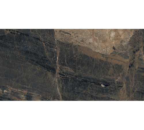 Лунар Маррон Керамогранит коричневый 80х160 матовый+гл.чернила