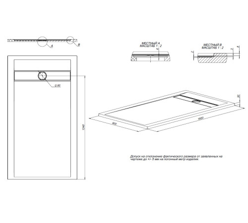 Душевой поддон Allen Brau Infinity 160x90 8.21007-BGM синий матовый
