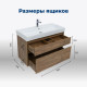 Тумба под раковину Aquanet Nova Lite 100 (SLIM SYNERGY) дуб рустикальный, 2 ящика