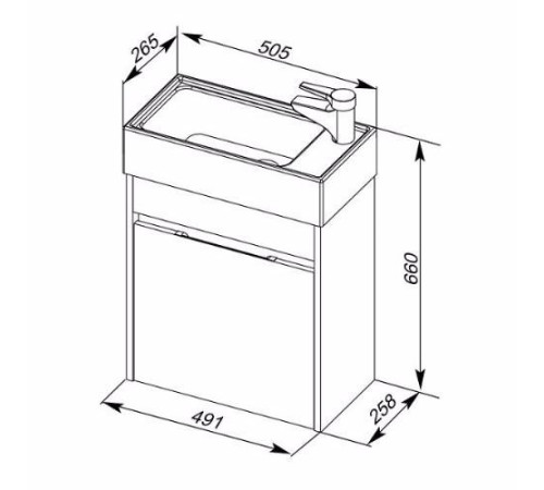 Раковина для тумбы Sanovit Top Counter 50 7045-KL