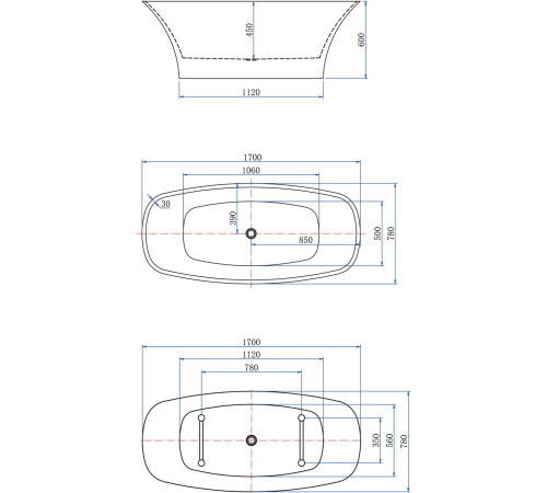 Акриловая ванна Aquanet Smart 170x78 88778-GB