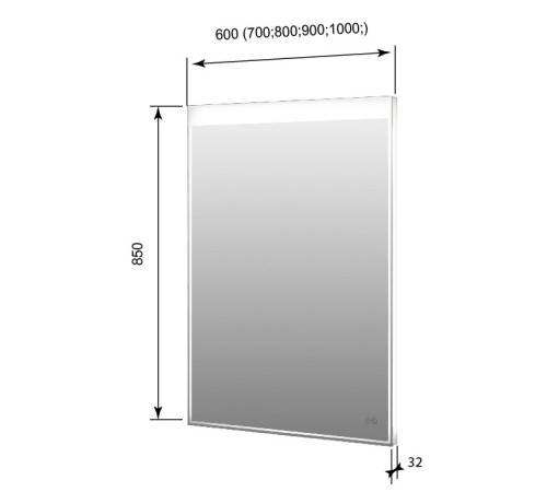 Зеркало Aquanet Палермо New 60 LED