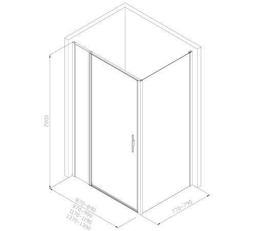 Душевой уголок Allen Brau Priority 100x80 3.31005.BA + 3.31014.BA серебро браш