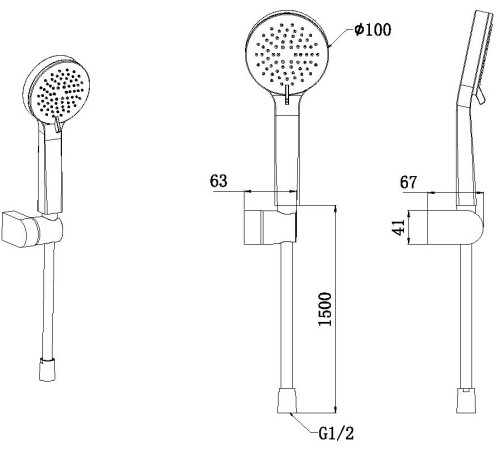 Душевой гарнитур Allen Brau Eclipse 5.E1005-31 черный матовый