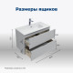 Тумба под раковину Aquanet Алвита New 80 2 ящика, серый