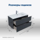 Тумба под раковину Aquanet Алвита New 100 2 ящика, антрацит