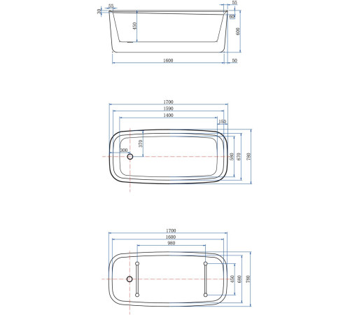 Акриловая ванна Allen Brau Infinity 3 170x78 2.21003.20/PWM
