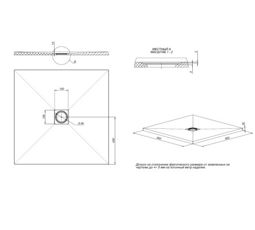 Душевой поддон Allen Brau Priority 90x90 8.31002-CGM олива