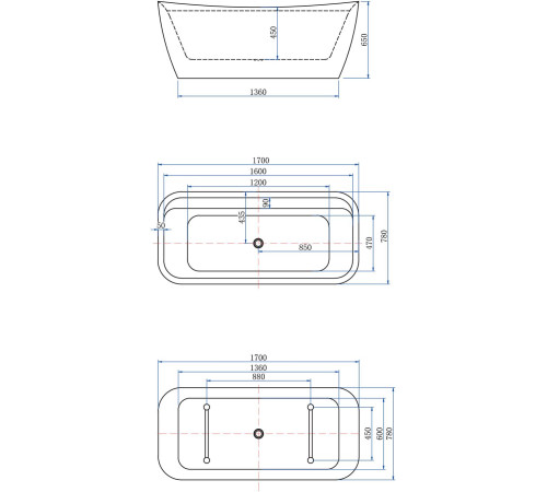 Акриловая ванна Allen Brau Infinity 2 170x78 2.21002.20/PWM