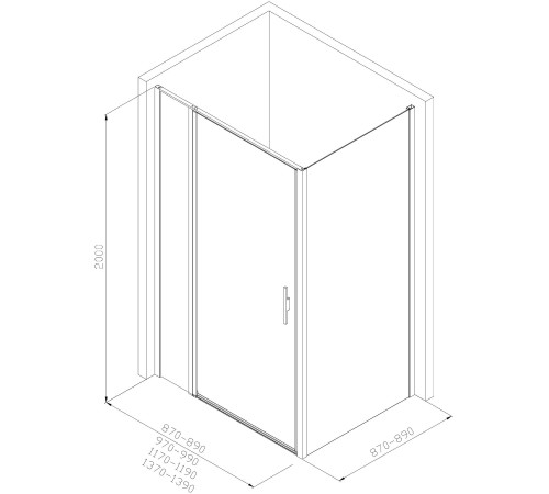 Душевой уголок Allen Brau Priority 100x90 3.31028.00 + 3.31043.00 хром