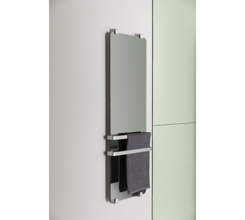 Полотенцесушитель электрический Allen Brau Infinity 160x44 с рейлингом и креплением, серебро браш