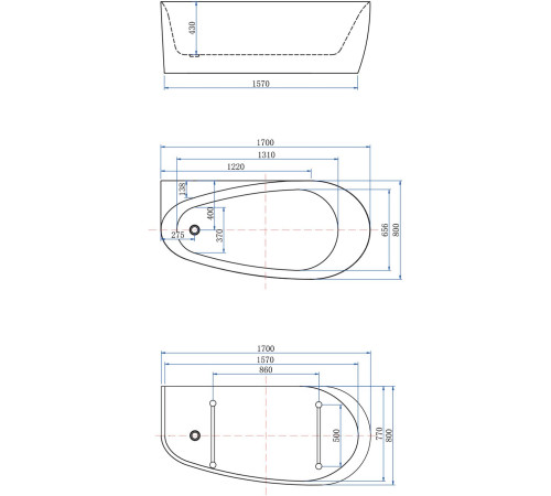Акриловая ванна Allen Brau Priority 2 170x80 2.31002.20/PWM