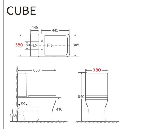 Унитаз с бачком напольный Aquanet Rimless Cube-C CL-12248B