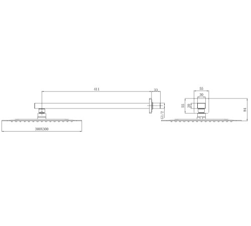 Верхний душ Allen Brau Infinity 5.21A19-31 черный матовый