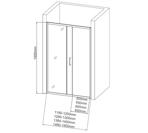 Душевая дверь Aquanet SD-1300A 130, прозрачное стекло