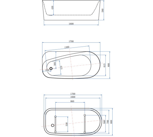 Акриловая ванна Allen Brau Priority 1 170x80 2.31001.20/PGM