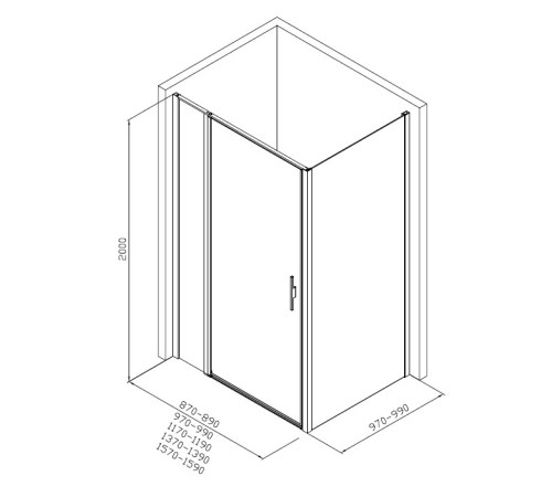 Душевой уголок Allen Brau Priority 160x100 3.31038.BA + 3.31047.BA серебро браш