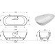 Ванна из искусственного мрамора Aquanet Family Stone 180х80