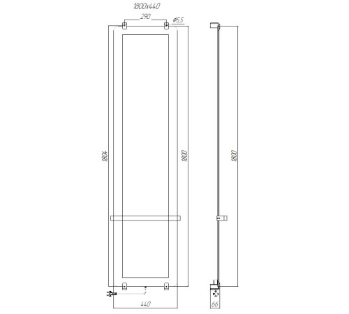 Полотенцесушитель электрический Allen Brau Infinity 180x44 с зеркалом, рейлингом 2.0 и креплением, медь браш