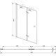 Шторка на ванну Aquanet Beta 4 NF6222-hinge, прозрачное стекло