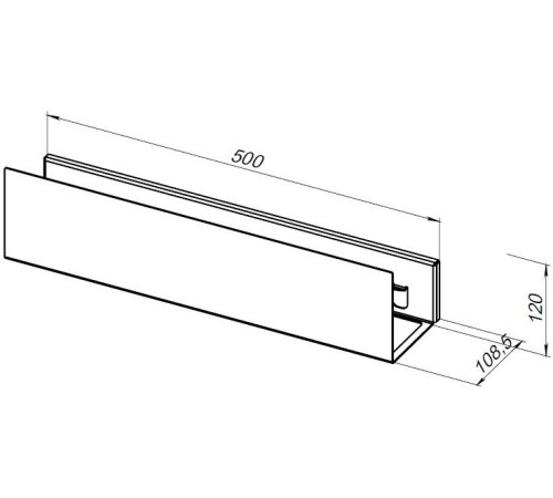 Полка Aquanet Магнум Н 50x12 черная матовая, с крючками